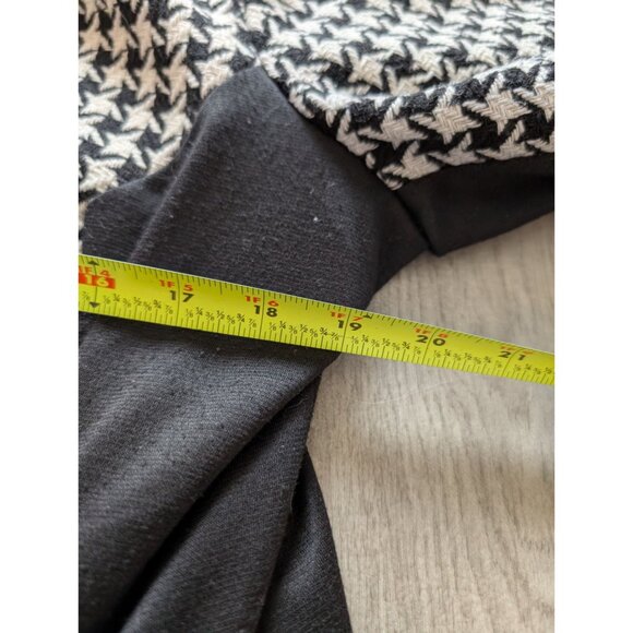 Roz & Ali Womens Houndstooth Open Front Blazer Jacket Size 14/16 Black & White - Picture 8 of 8